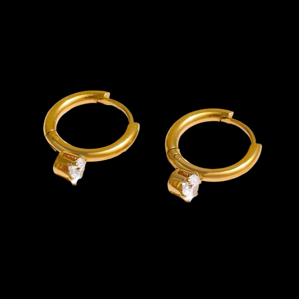 Zircon Hoop | 18kt Gold Plated