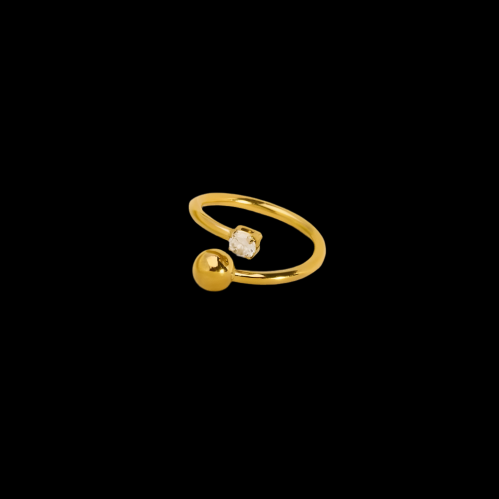 Double Twist Adjustable Ring | 18kt Gold Plated