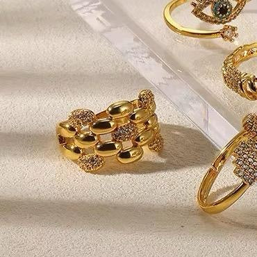 Wool Adjustable Ring | 18kt gold plated