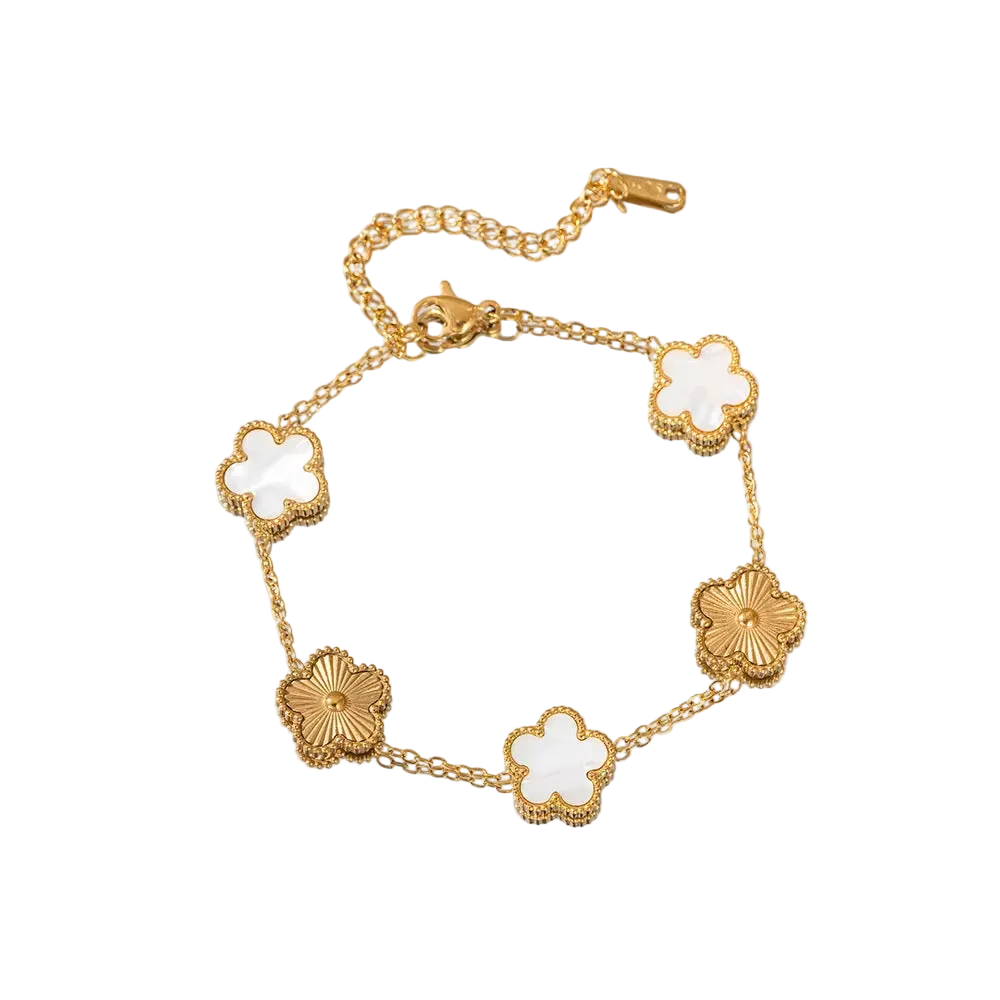 Five Clover Bracelet - White