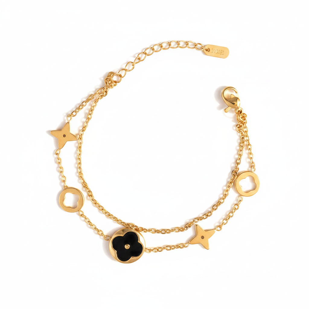 Layered Leyla Bracelet - Black