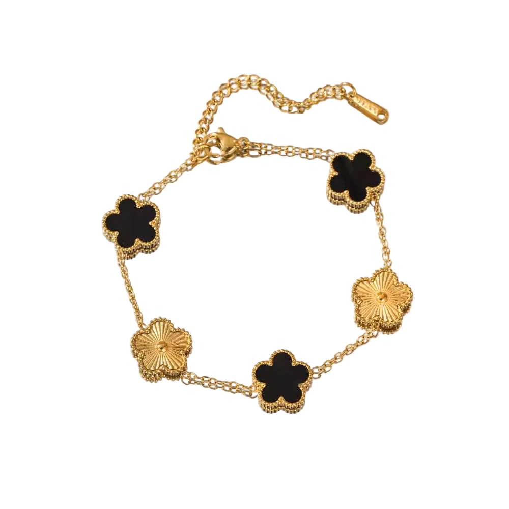 Five clover bracelet - Black