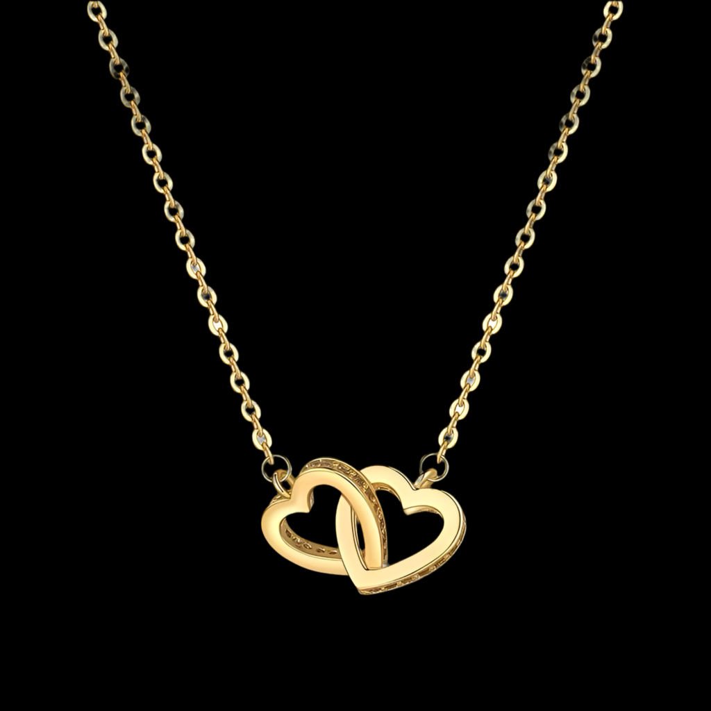 Duo Heart Necklace | 18kt Gold Plated Necklace