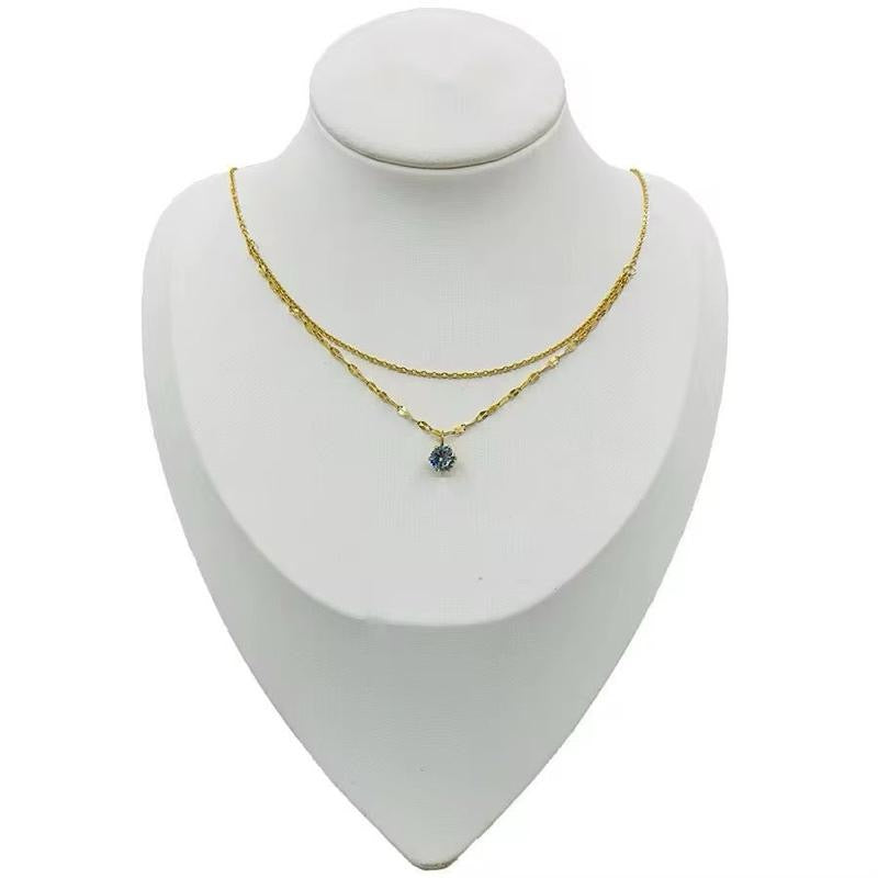 Double Zircon Necklace | 18kt Gold Plated