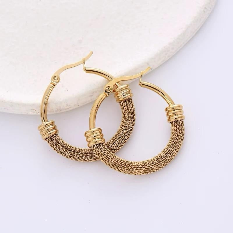 Mesh Earrings | 18kt gold plated