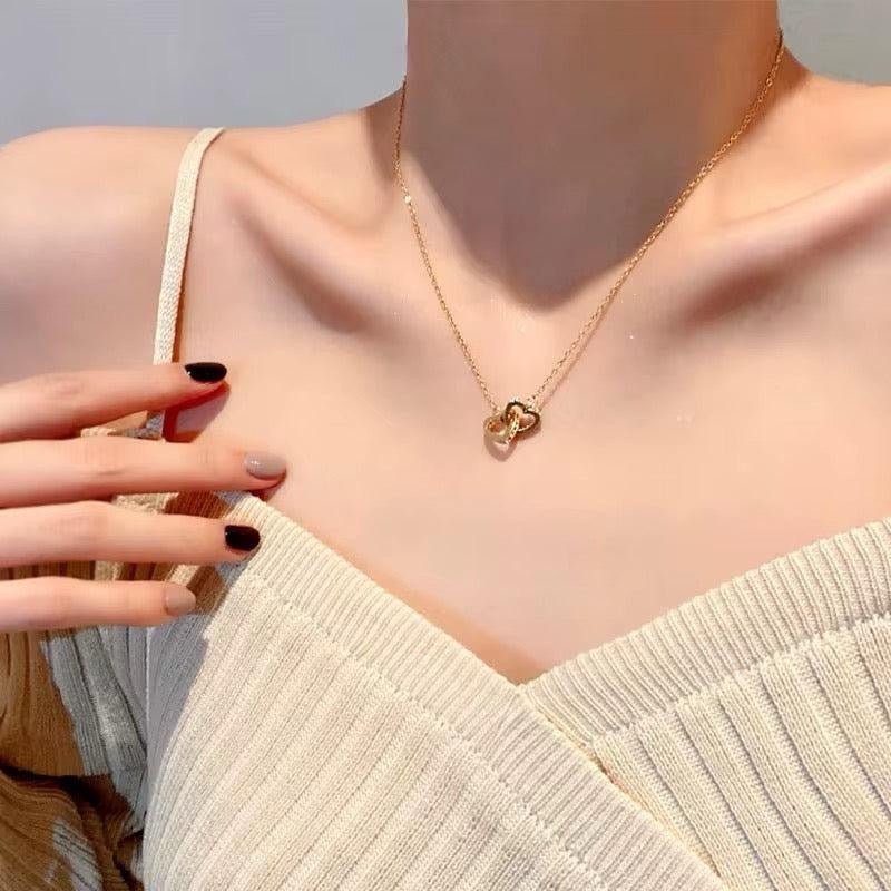 Duo Heart Necklace | 18kt Gold Plated Necklace