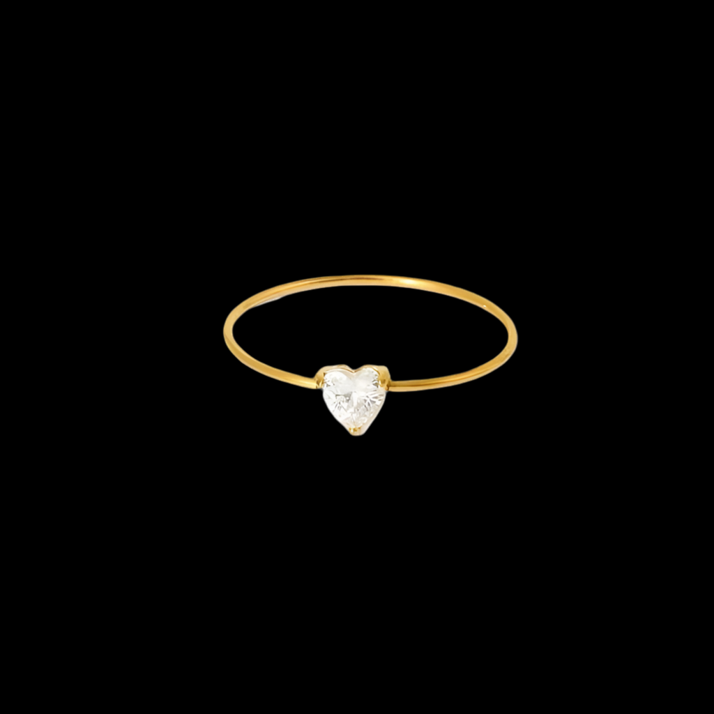 Zircon Heart Ring | 18kt Gold Plated