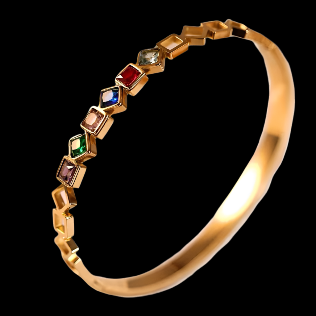 Coloured Bangle | 18kt Gold Plated