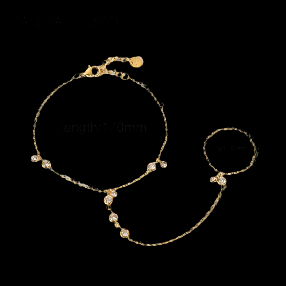 Fuller Zircon Hand Chain | 18kt Gold Plated
