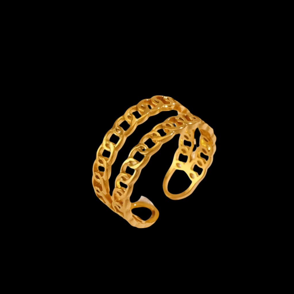 Doubled Adjustable Ring | 18kt gold plated