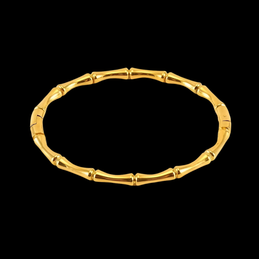Bamboo Bangle | 18kt Gold Plated
