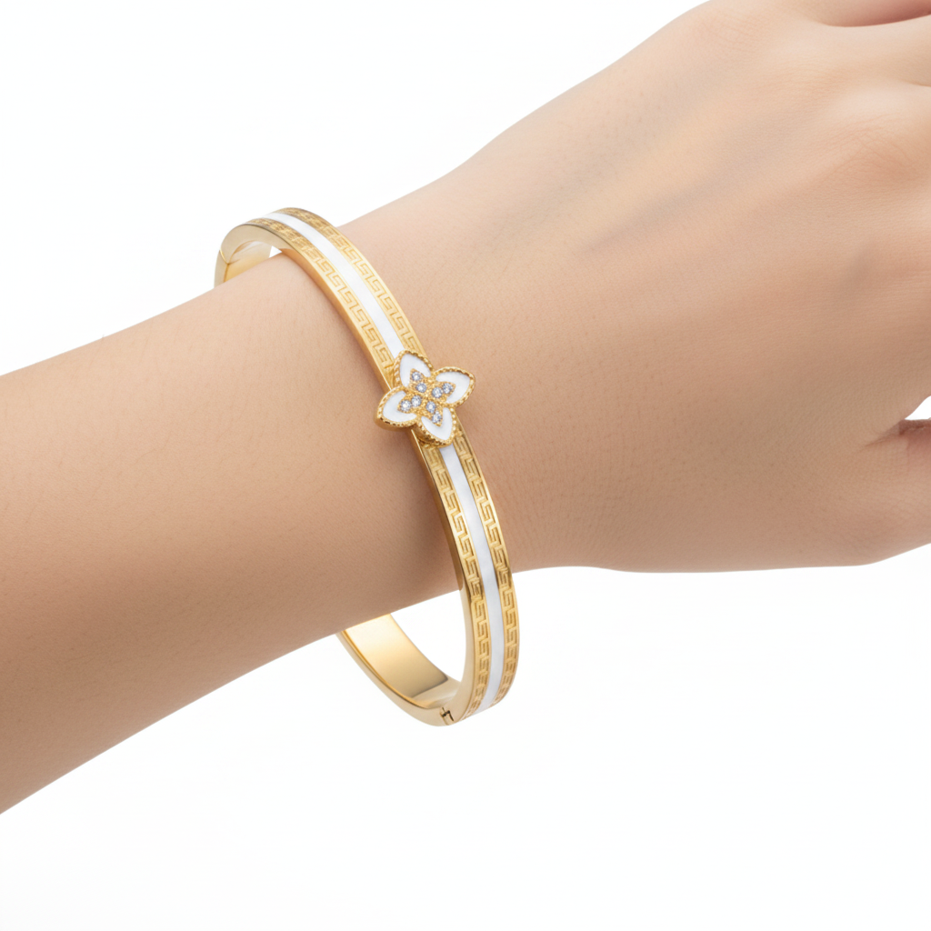 Tulip Bangle - White