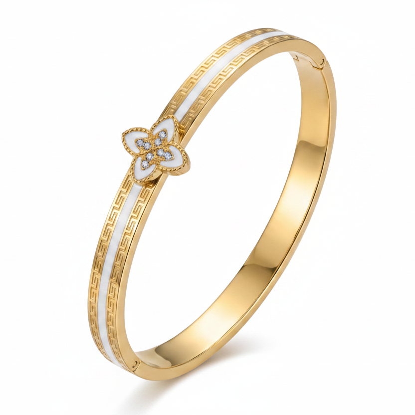 Tulip Bangle - White