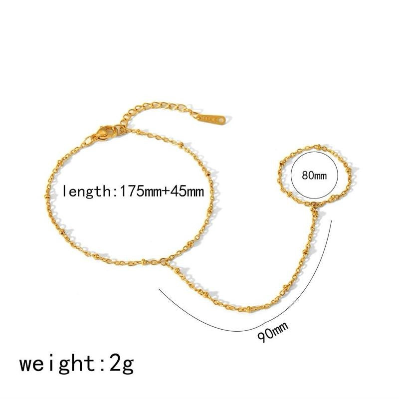 Beaded Hand Chain | 18kt Gold Plated