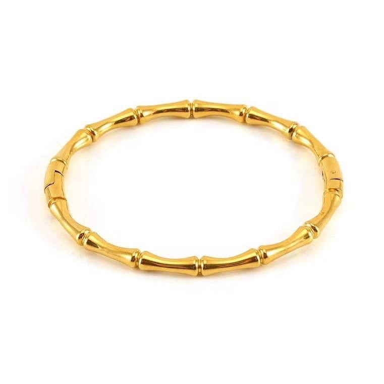 Bamboo Bangle | 18kt Gold Plated
