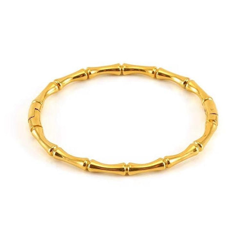 Bamboo Bangle | 18kt Gold Plated