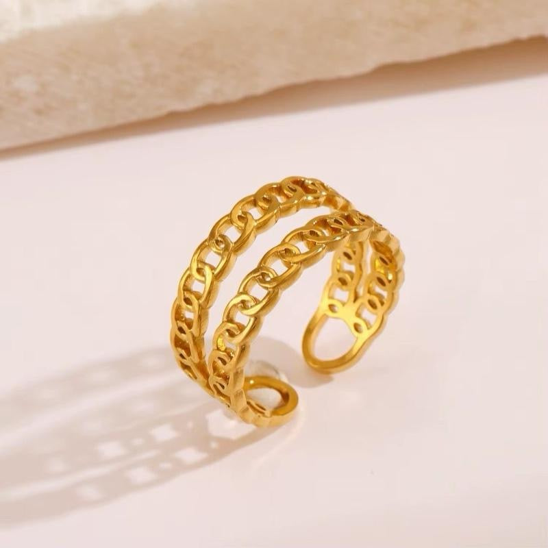 Doubled Adjustable Ring | 18kt gold plated