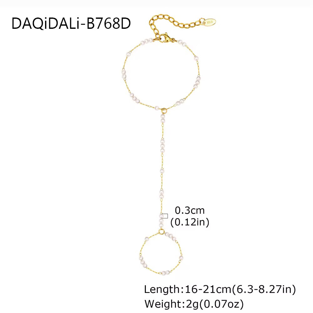 Pearl Hand Chain | 18kt Gold Plated