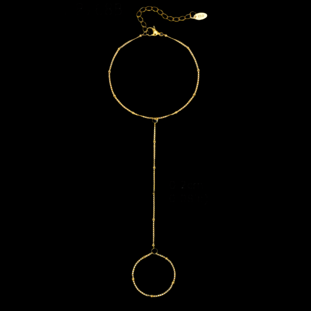 Beaded Hand Chain | 18kt Gold Plated