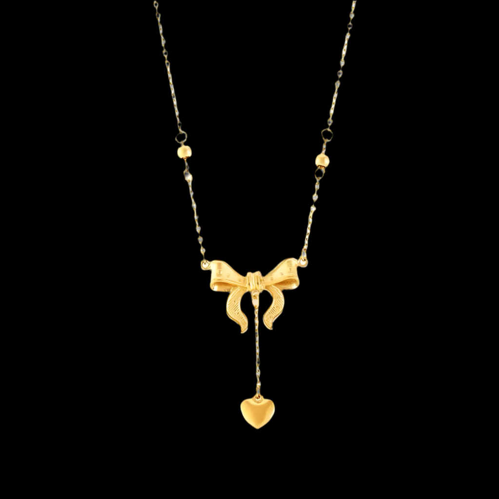 Bow Heart Necklace | 18kt Gold Plated