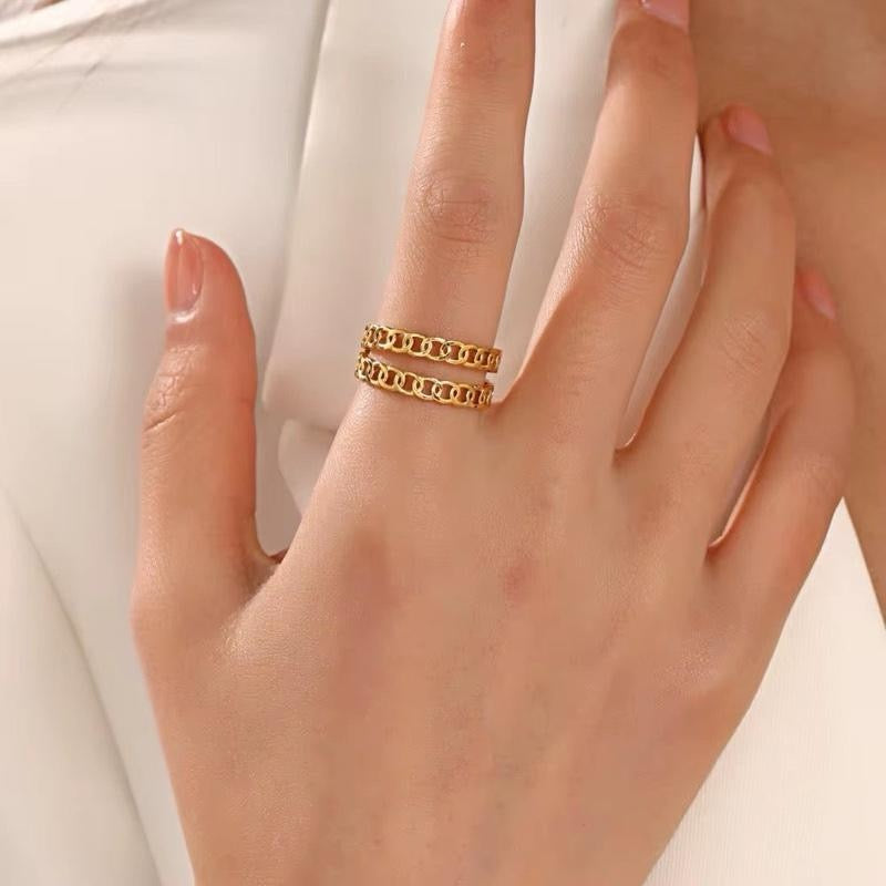 Doubled Adjustable Ring | 18kt gold plated
