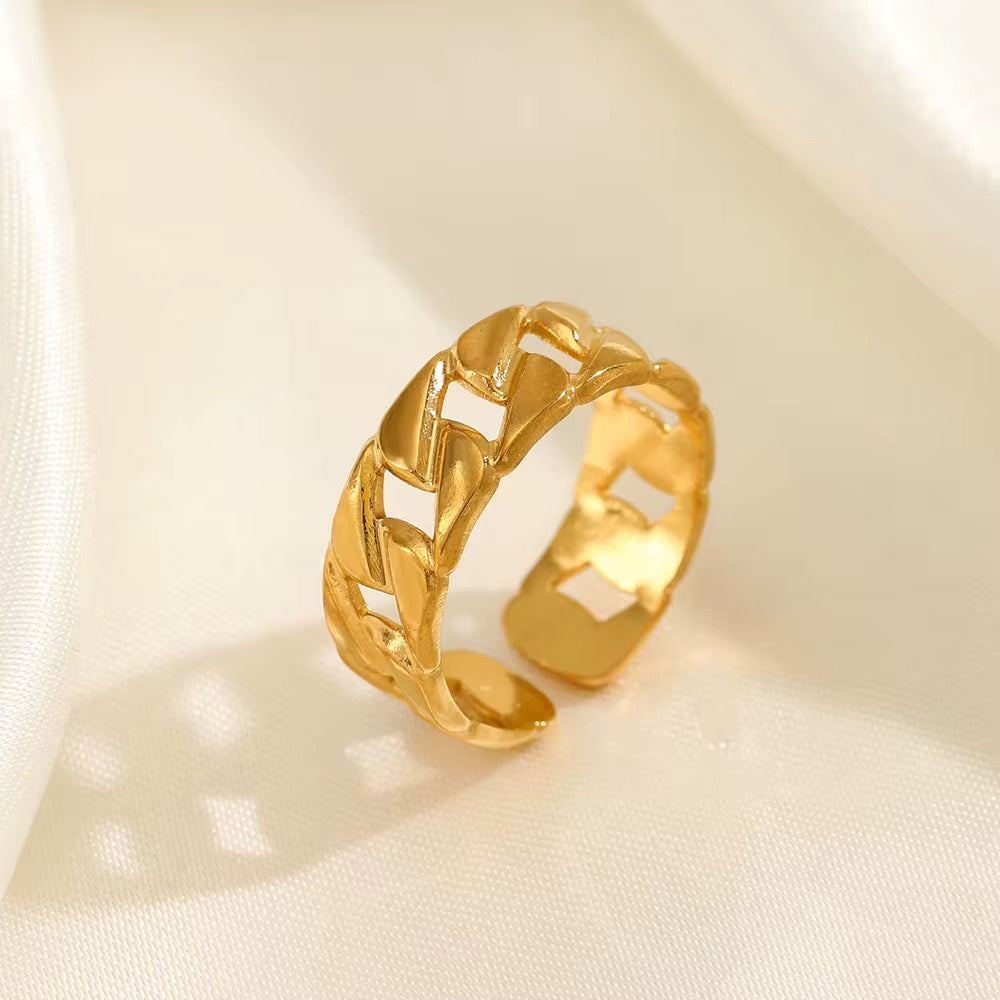 Chained Adjustable Ring | 18kt Gold Plated