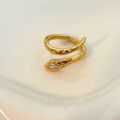 Anaconda Adjustable Ring | 18kt Gold Platedd