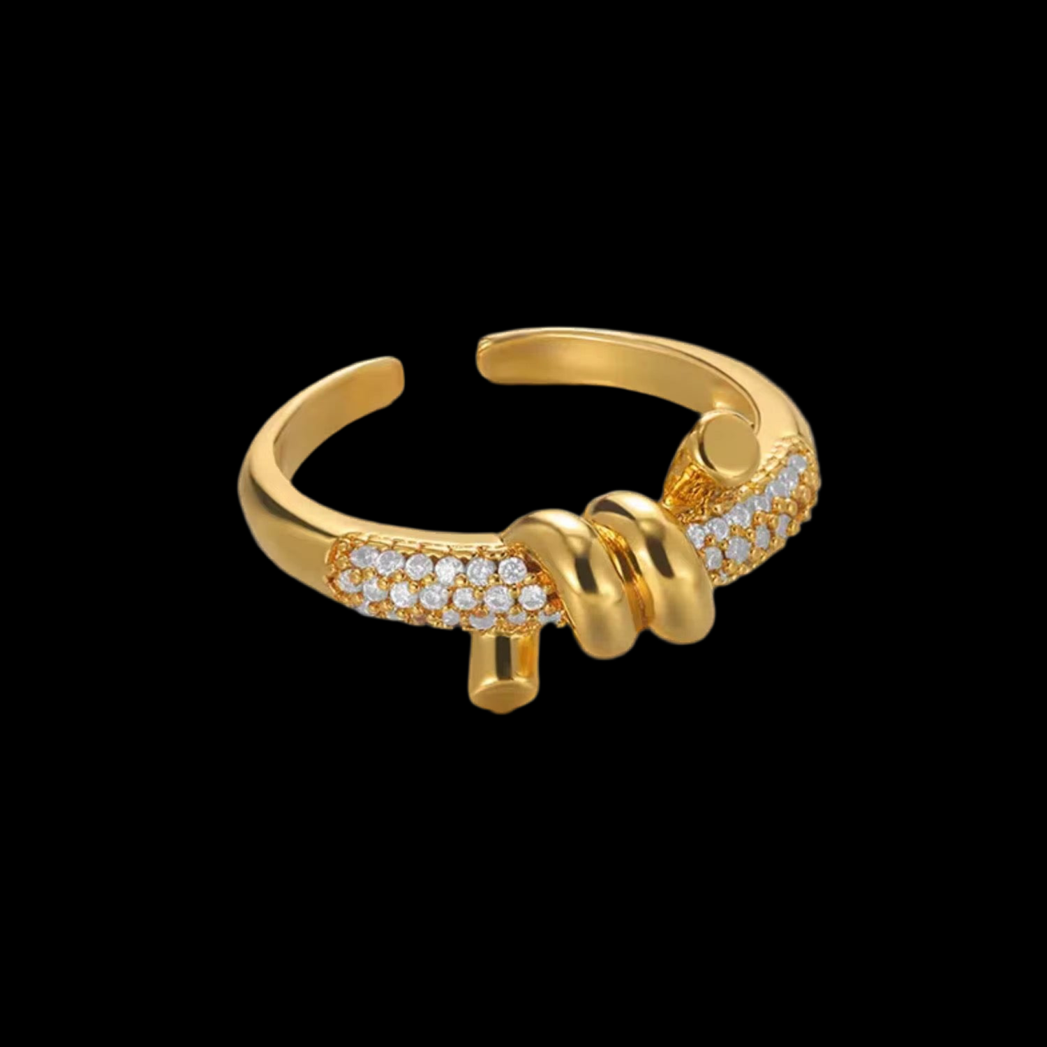 Coiled Adjustable Ring | 18kt Gold Plated