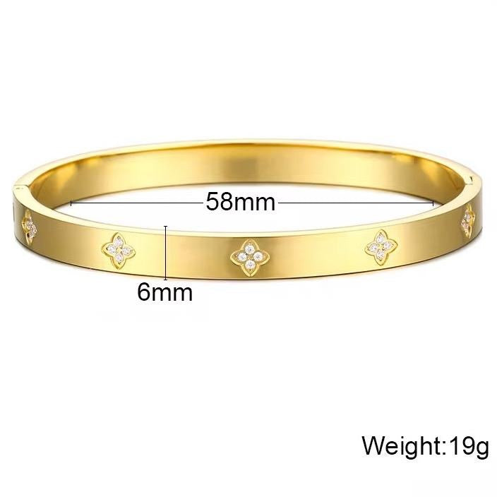Blossom Bangle | 18kt Gold Plated