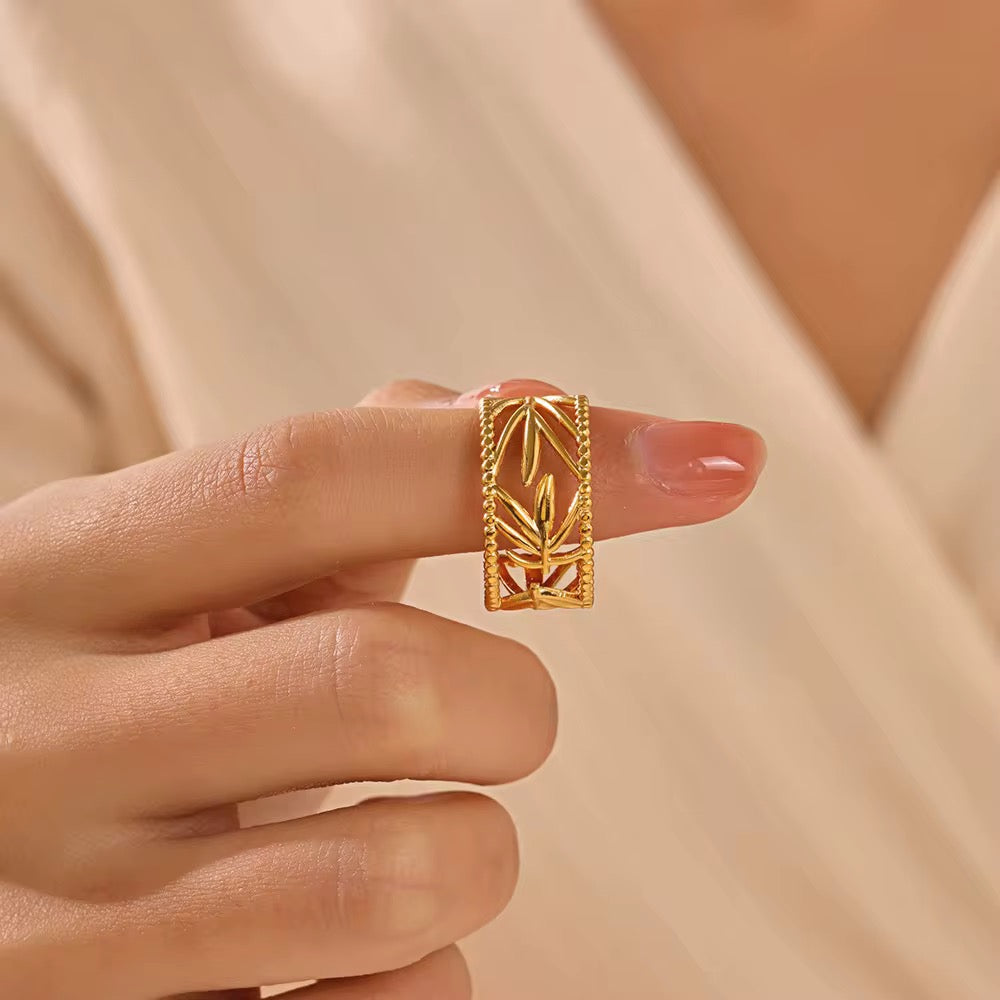 Palm Adjustable Ring | 18kt Gold Plated