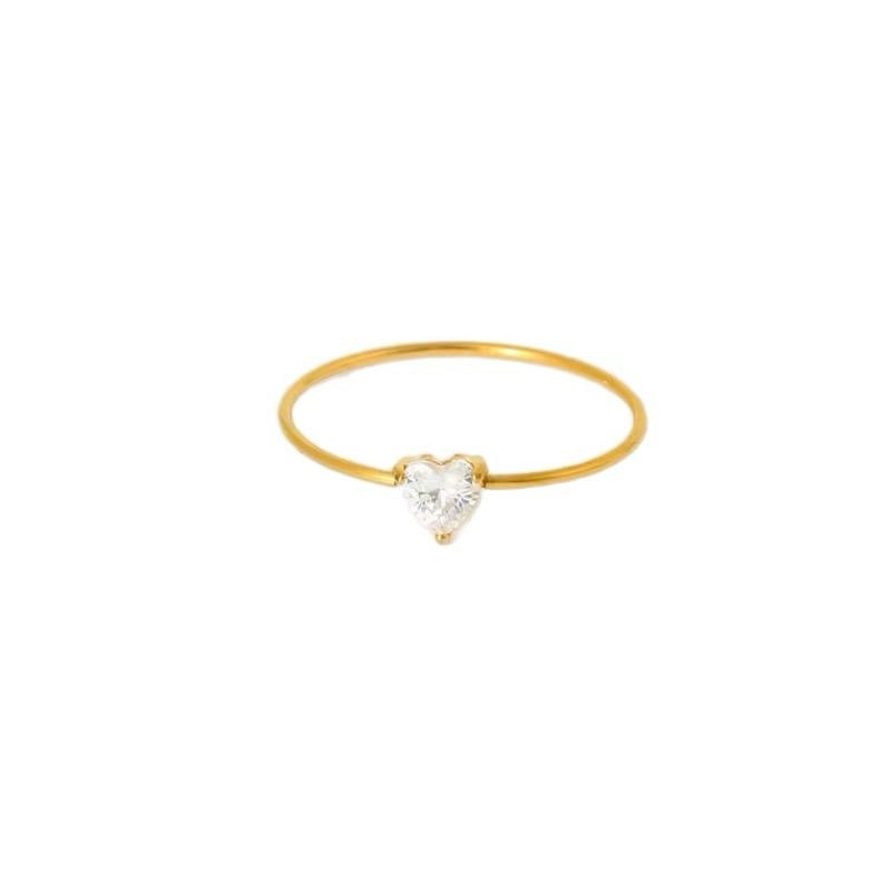 Zircon Heart Ring | 18kt Gold Plated