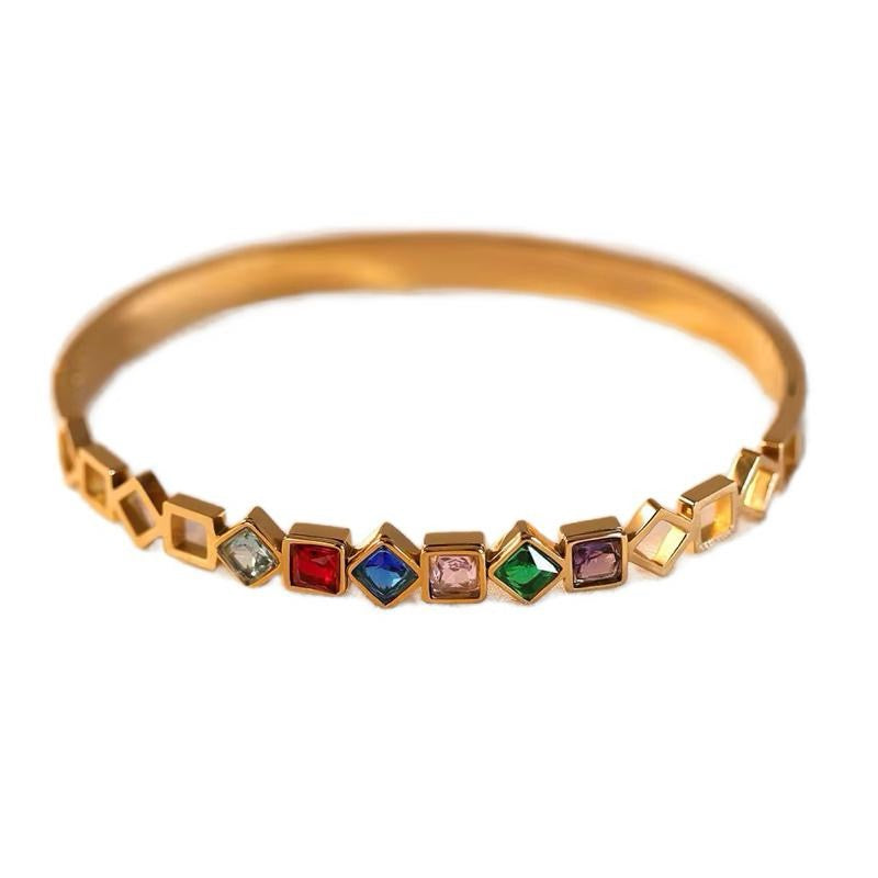 Coloured Bangle | 18kt Gold Plated
