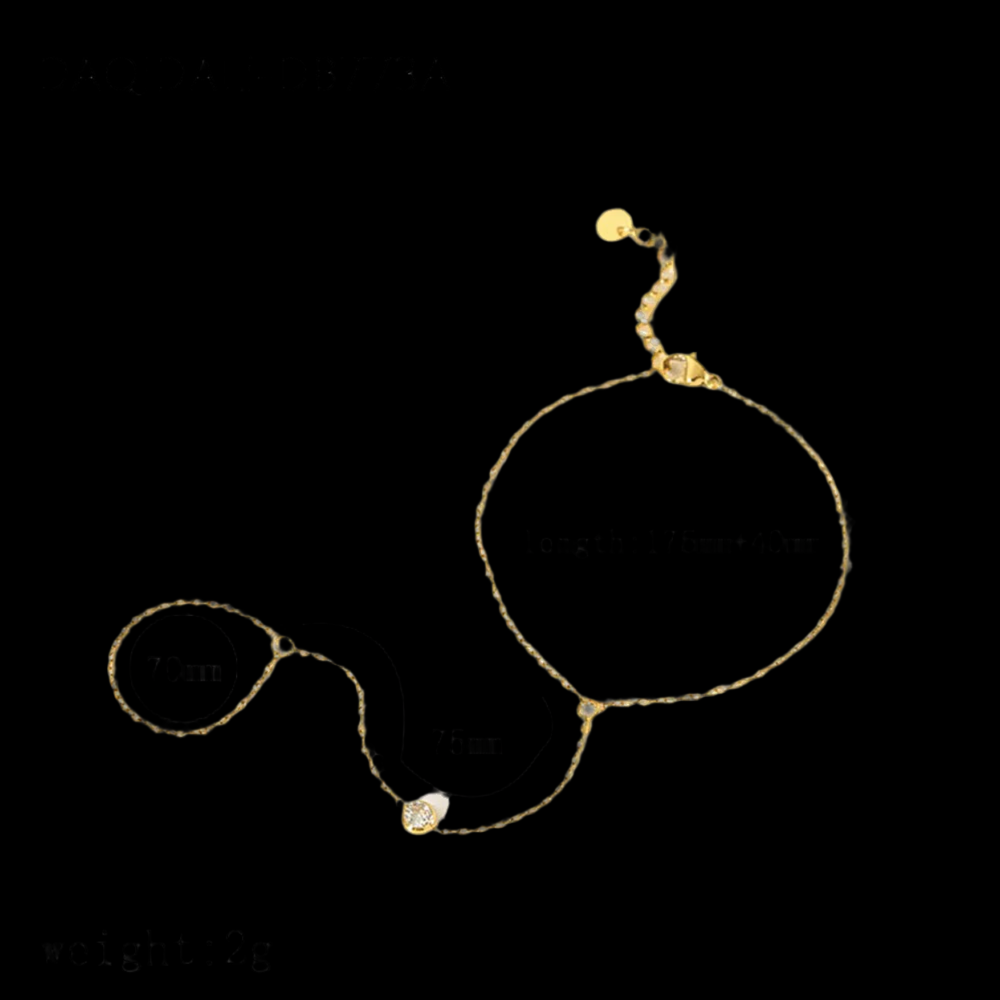 Single Zircon Hand Chain | 18kt Gold Plated