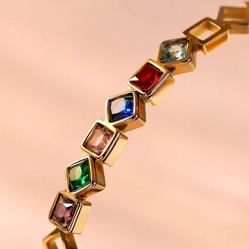 Coloured Bangle | 18kt Gold Plated