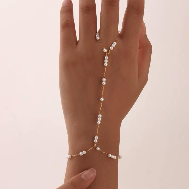 Pearl Hand Chain | 18kt Gold Plated