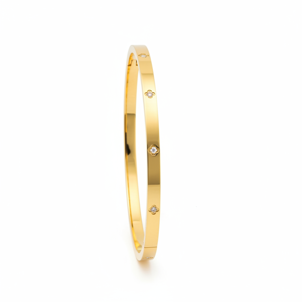 Thin Diamanté Clove Bangle