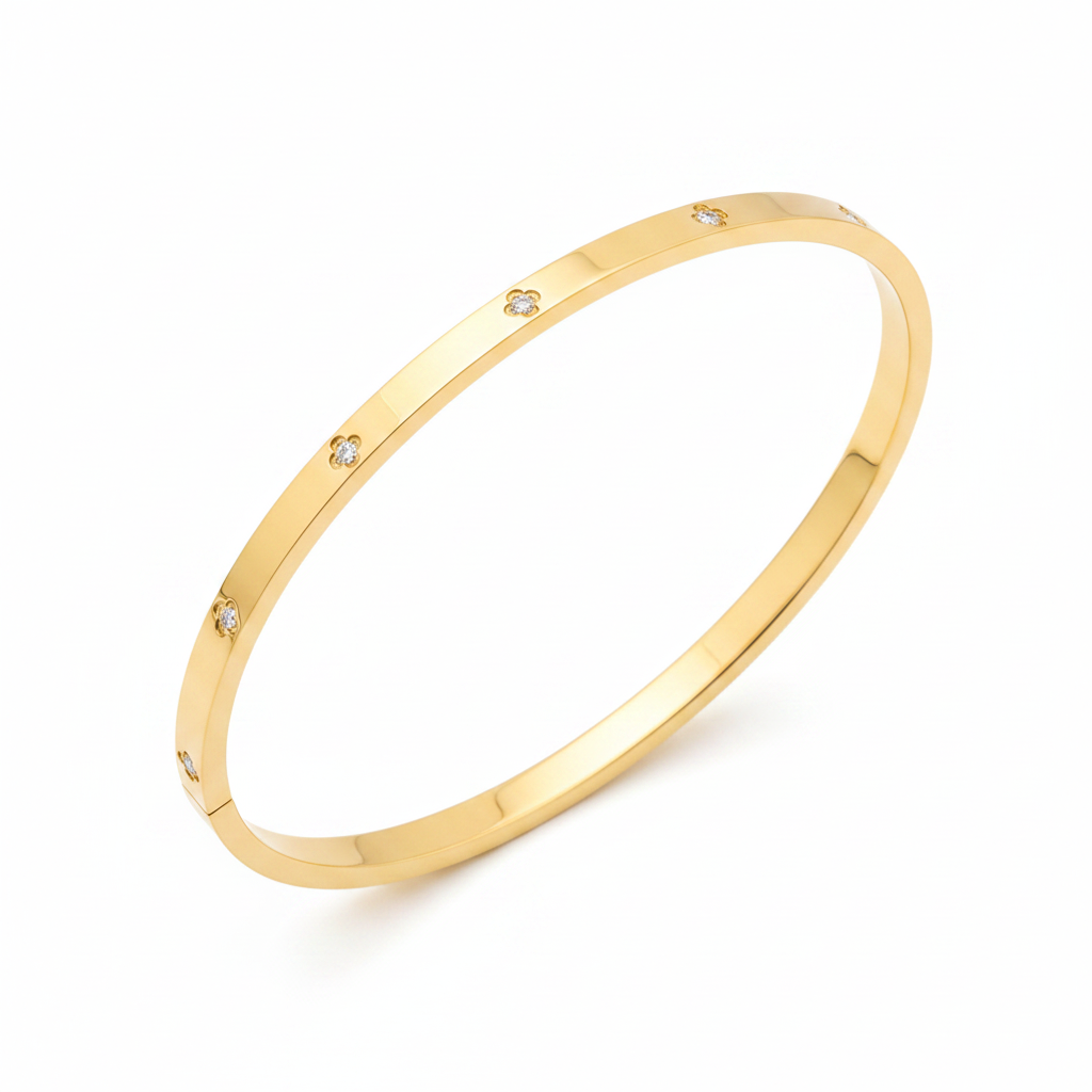 Thin Diamanté Clove Bangle
