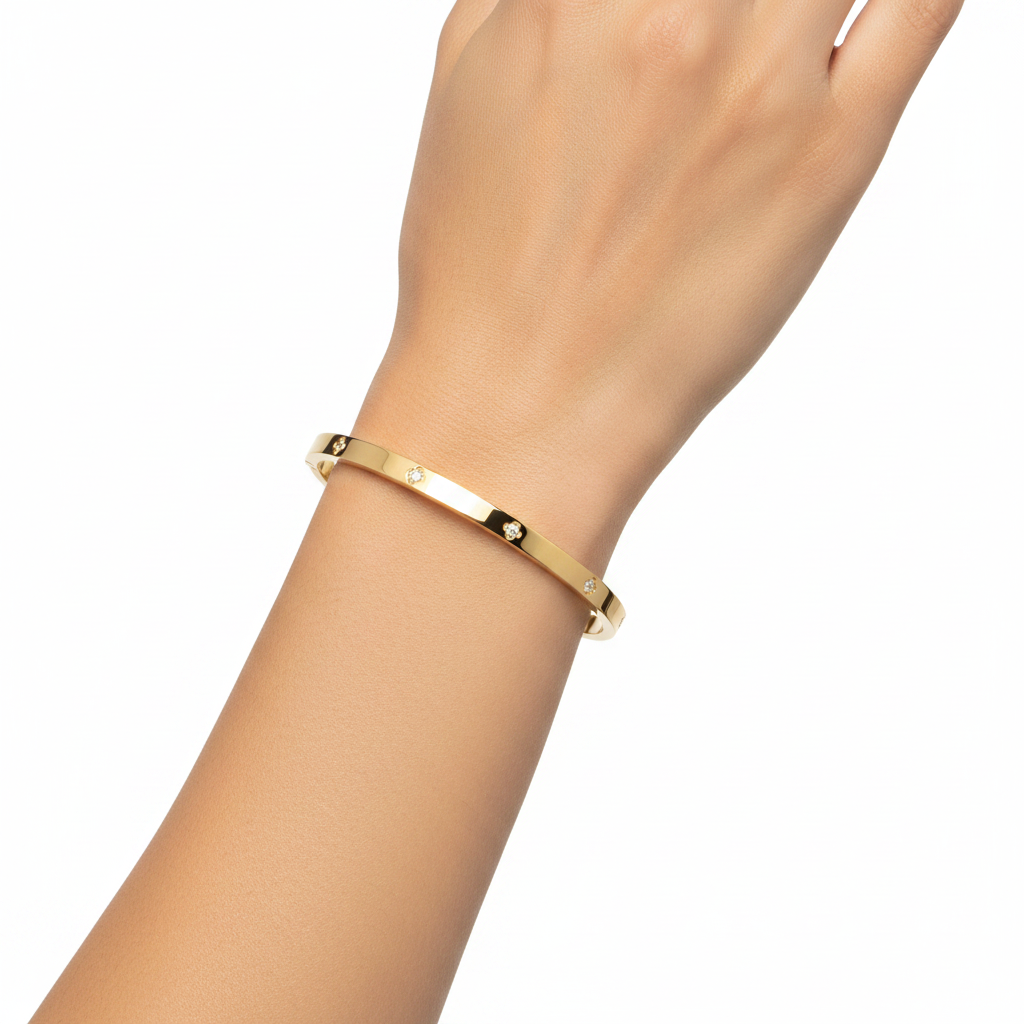 Thin Diamanté Clove Bangle