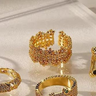 Starry Adjustable Ring | 18kt Gold Plated