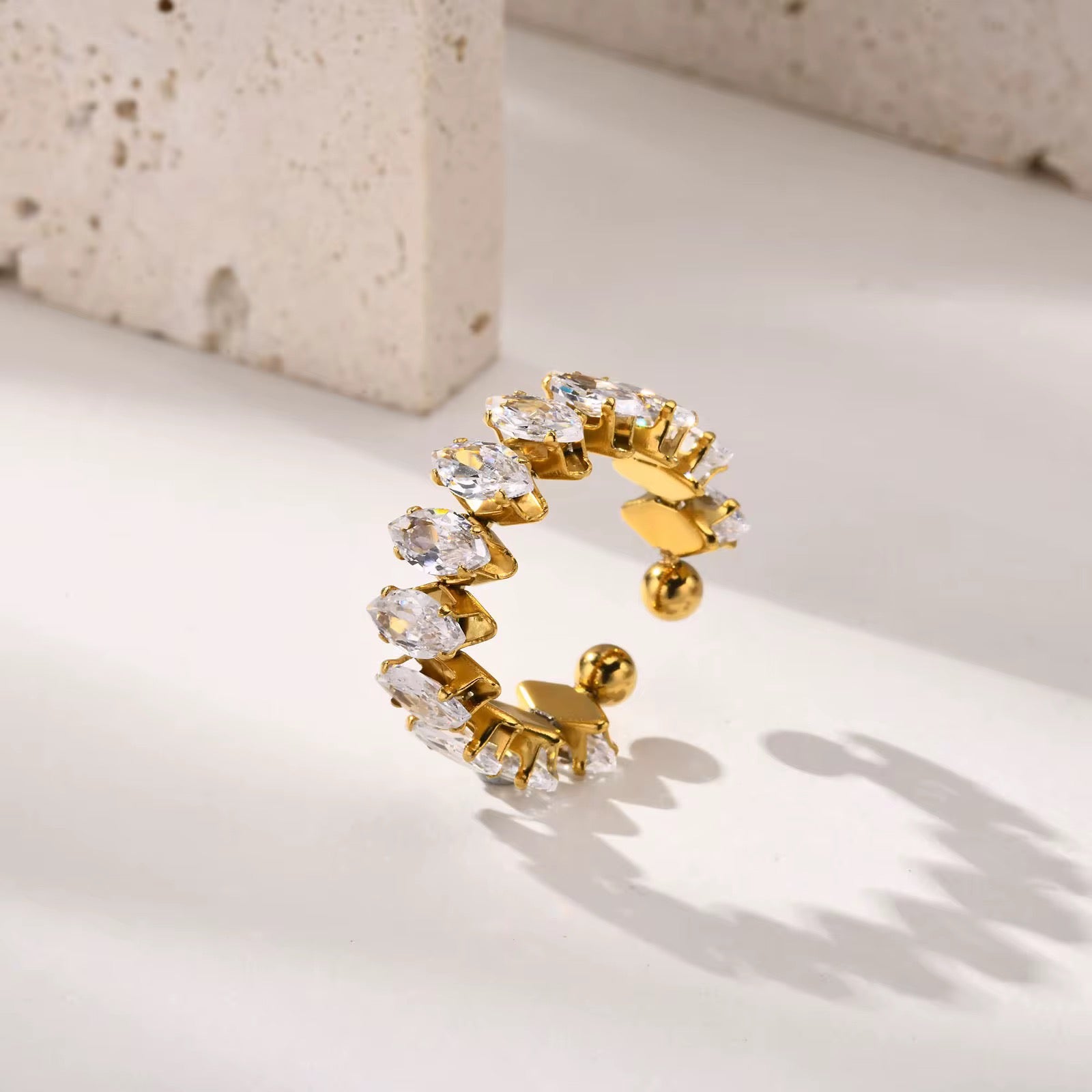Mina Adjustable Ring | 18kt gold plated
