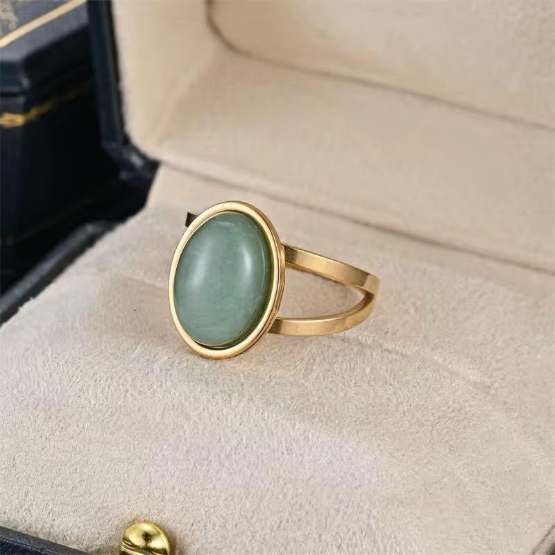 Jade Ring | 18kt gold plated
