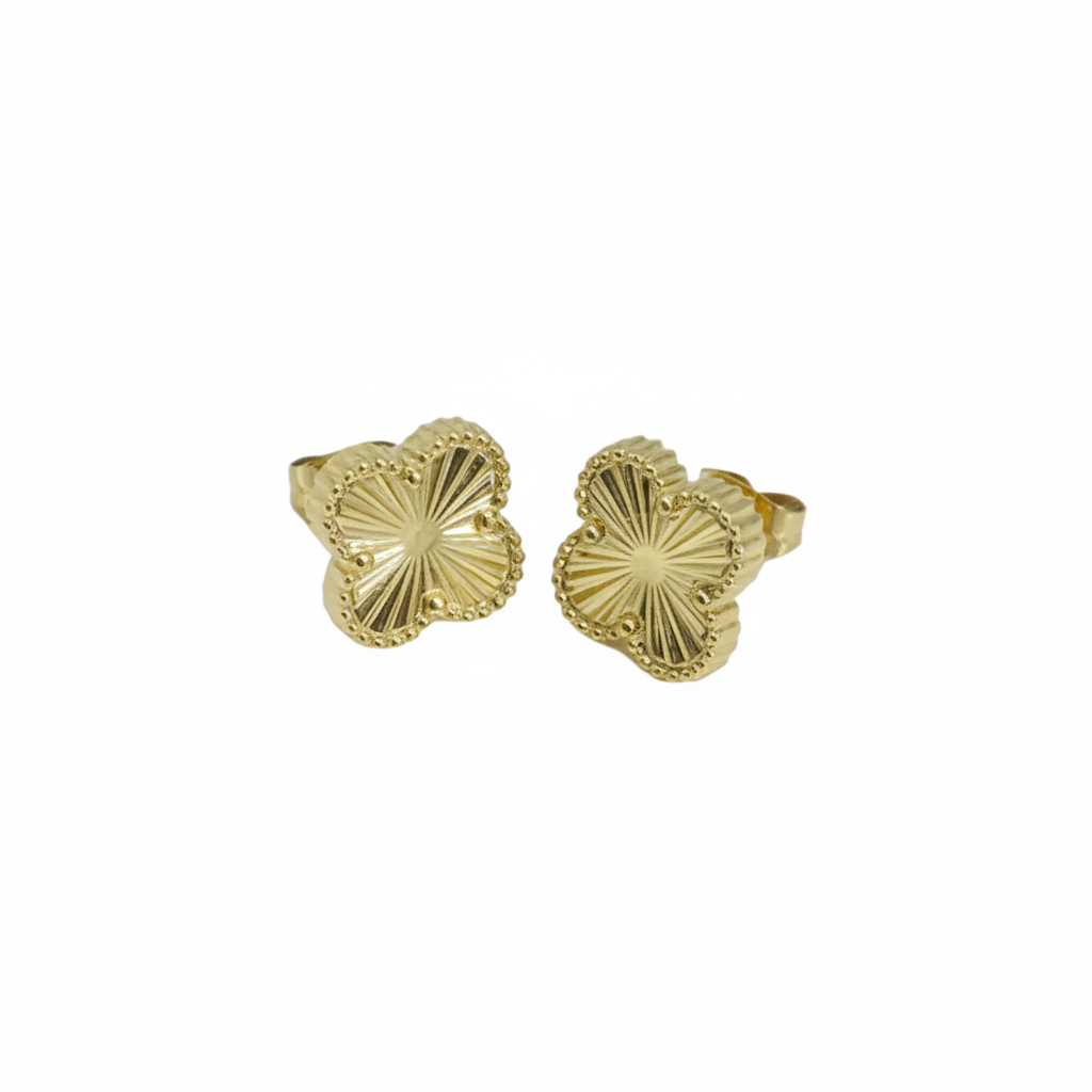 Laser Clover Earrings - Gold