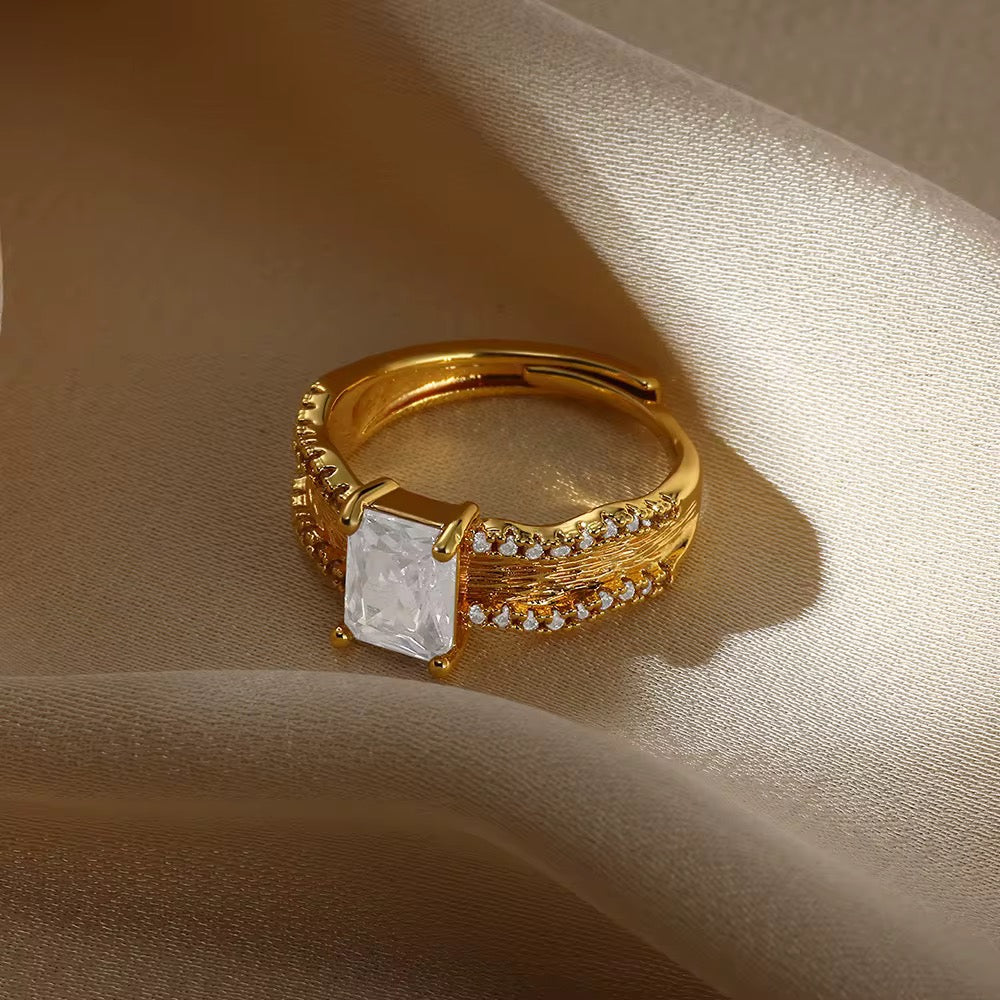 Tina Adjustable Ring | 18tk Gold Plated