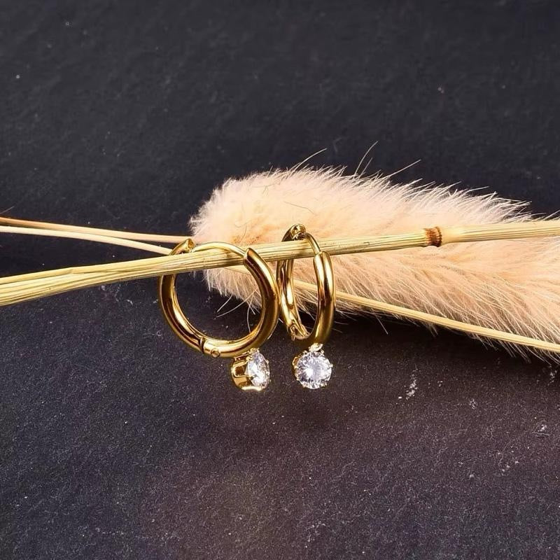 Zircon Hoop | 18kt Gold Plated