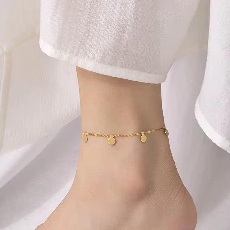 Disk Anklet | 18kt Gold Plated