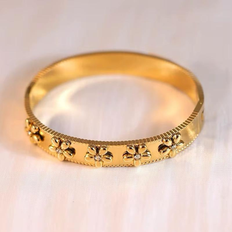 Flora Bangle | 18kt Gold Plated