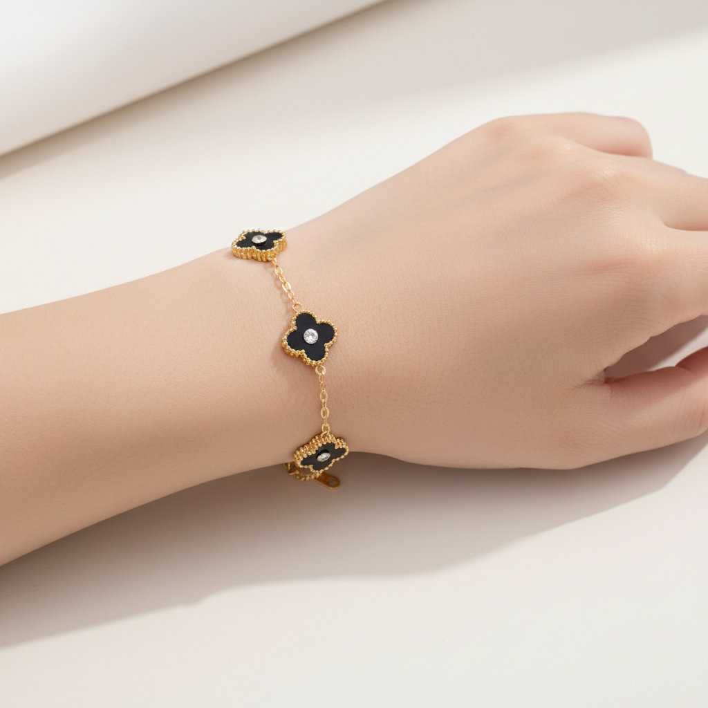 Cienna Diamond Clove Bracelet - Black