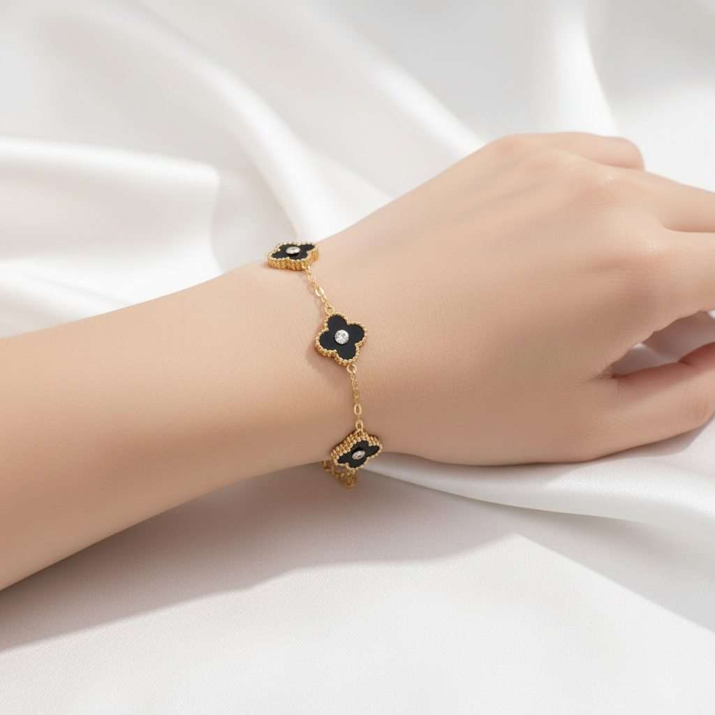 Cienna Diamond Clove Bracelet - Black
