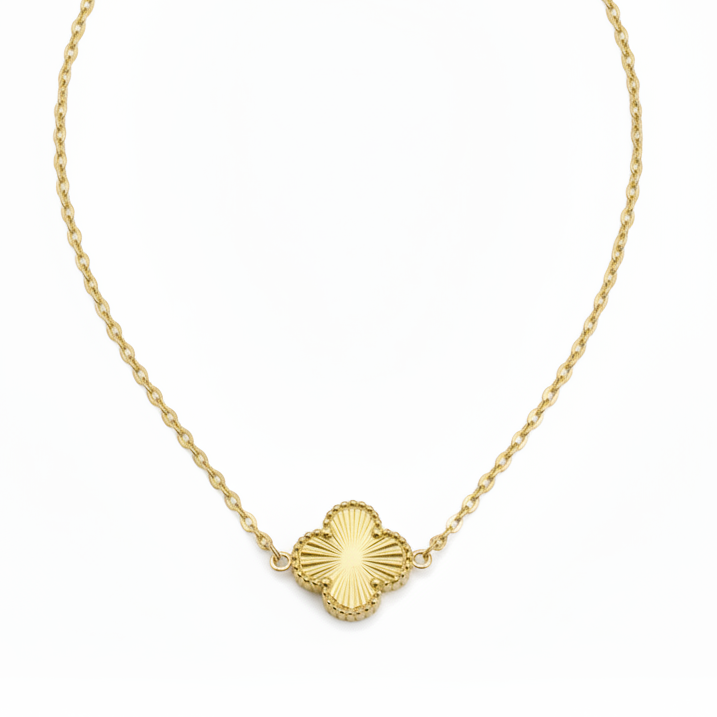 Laser Clover Necklace - Gold