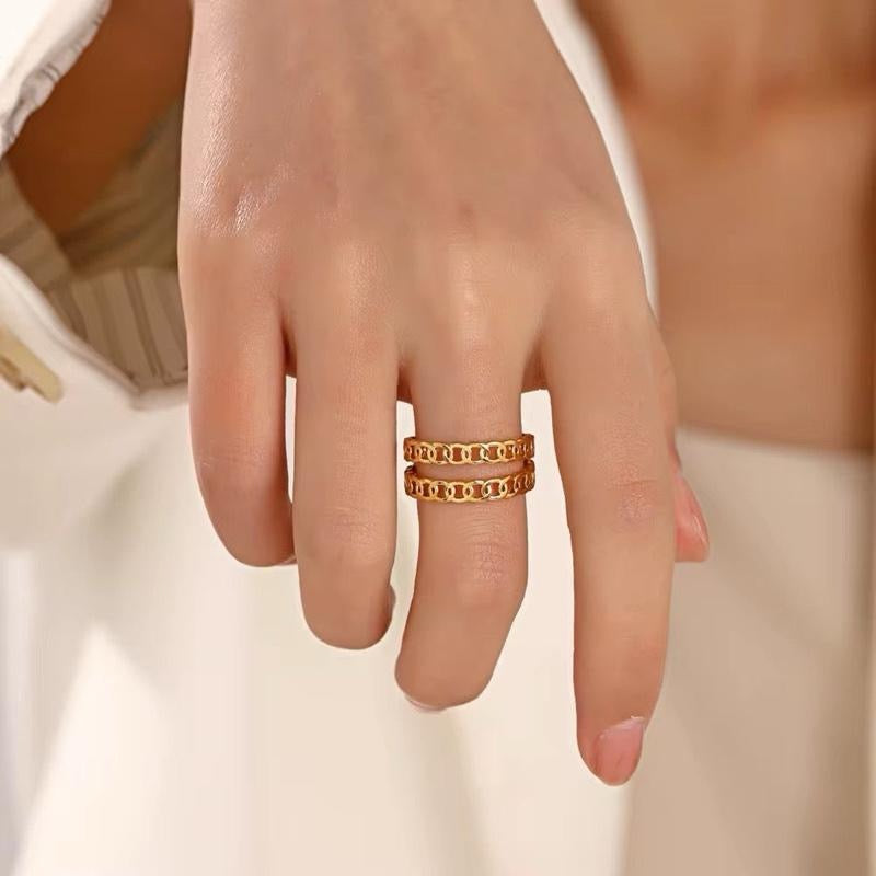 Doubled Adjustable Ring | 18kt gold plated